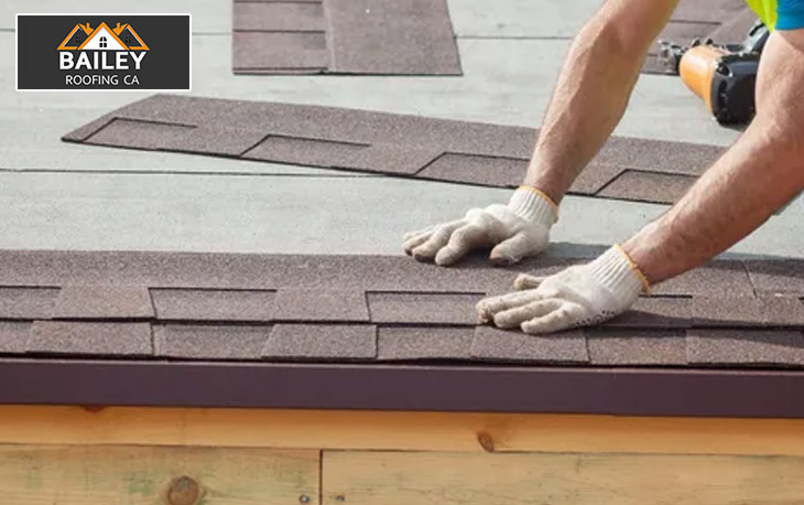 Worker installing metal joints on a roof for stability